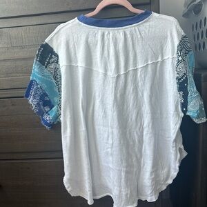 We The Free Blue and White Tee